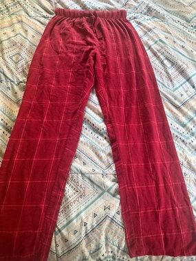 Cozy Red Plaid Fleece Lounge Pants